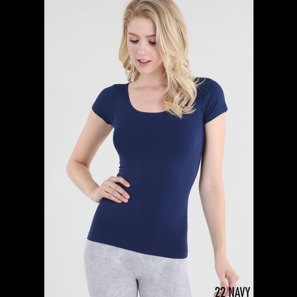 NEW Nave Blue Cap Sleeve Seamless, Soft and Stretchy